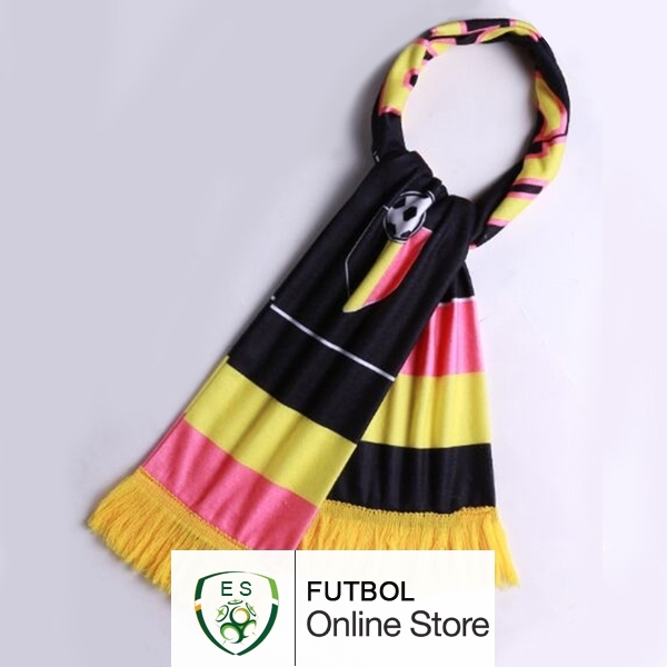 Bufanda Futbol Bélgica Tejidas Negro Amarillo Rosa Bufanda Futbol Bélgica Tejidas Negro Amarillo Rosa