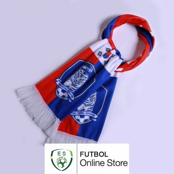 Bufanda Futbol Corea Tejidas Azul Rojo Bufanda Futbol Corea Tejidas Azul Rojo