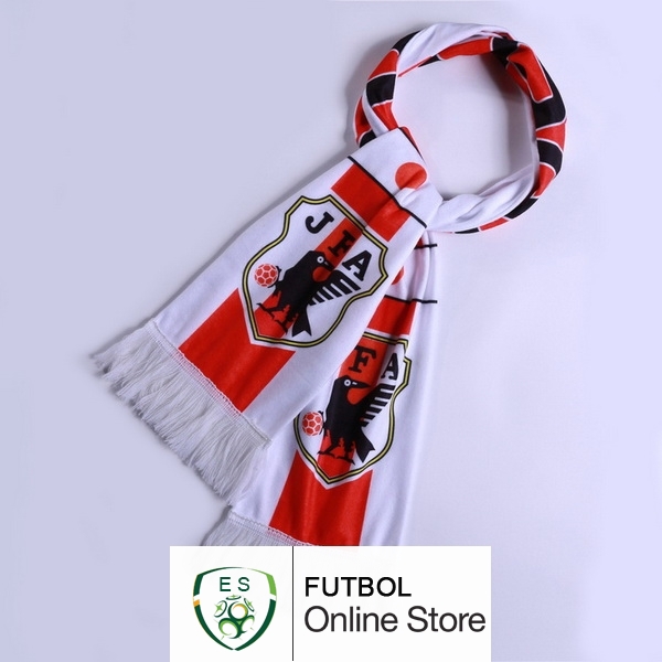 Bufanda Futbol Japón Tejidas Blanco Bufanda Futbol Japón Tejidas Blanco