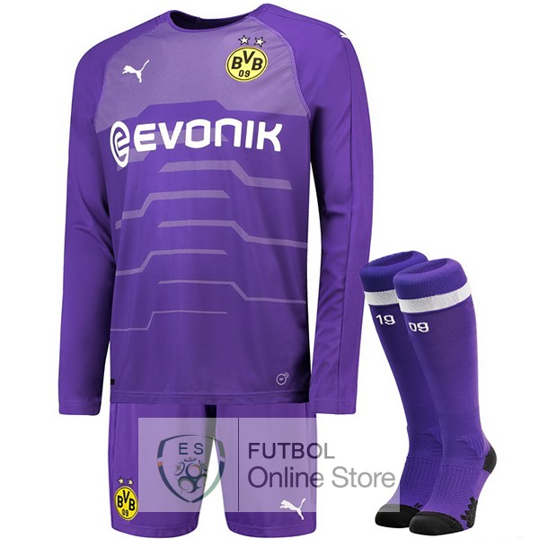 Camiseta Borussia Dortmund 18/2019 Manga Larga Portero Tercera (Pantalones+Calcetines)