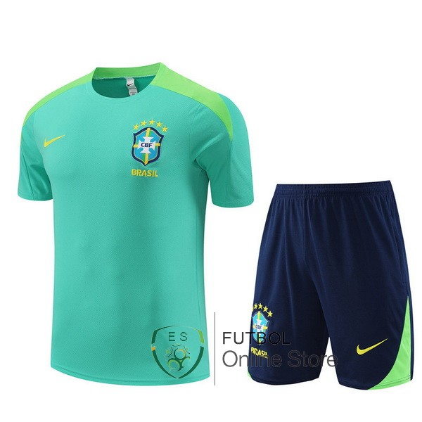 Entrenamiento Conjunto Completo Ninos Brasil 2024 Verde Azul
