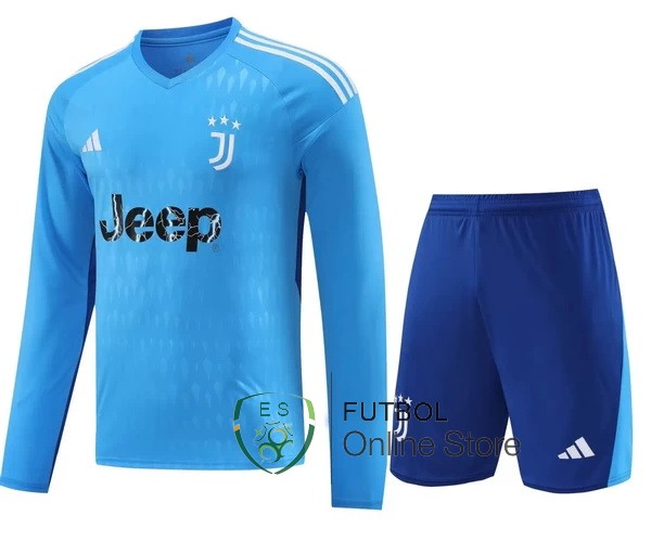 Tailandia Manga Larga Camiseta Juventus Portero Conjunto Completo Hombre 23/2024 Azul
