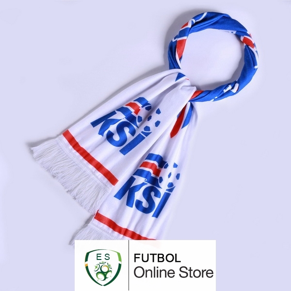 Bufanda Futbol Islandia Tejidas Blanco Bufanda Futbol Islandia Tejidas Blanco