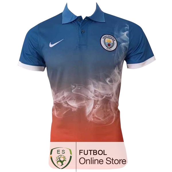 Polo Manchester City Azul Naranja 2017/2018 Polo Manchester City Azul Naranja 2017/2018