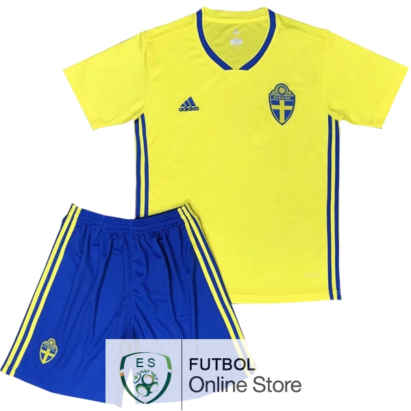 Camiseta Suecia Ninos 2018 Primera