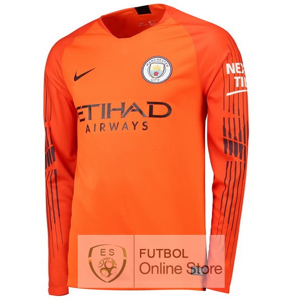 Camiseta Manchester city 18/2019 Manga Larga Portero Naranja
