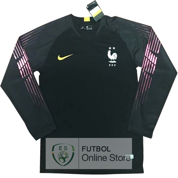 Camiseta Francia Championne du Monde 2018 Manga Larga Portero Negro