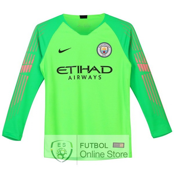 Camiseta Manchester city 18/2019 Manga Larga Portero Verde