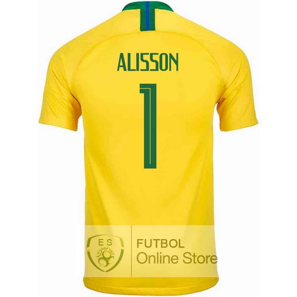 Camiseta Alisson Brasil 2018 Primera