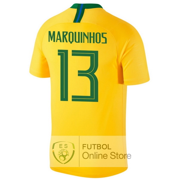 Camiseta Marquinhos Brasil 2018 Primera