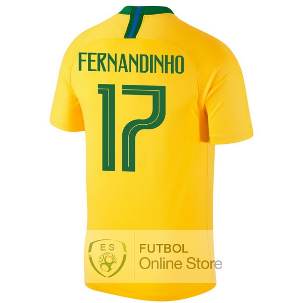 Camiseta Fernandinho Brasil 2018 Primera