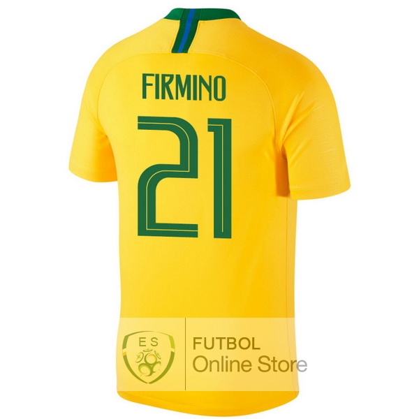 Camiseta Firmino Brasil 2018 Primera