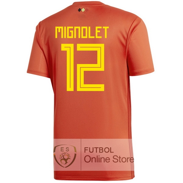 Camiseta Mignolet Belgica 2018 Primera