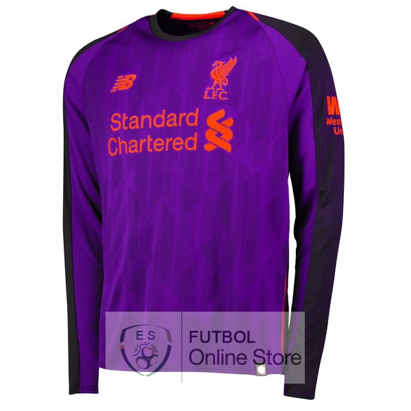 Camiseta Liverpool 18/2019 Manga Larga Segunda