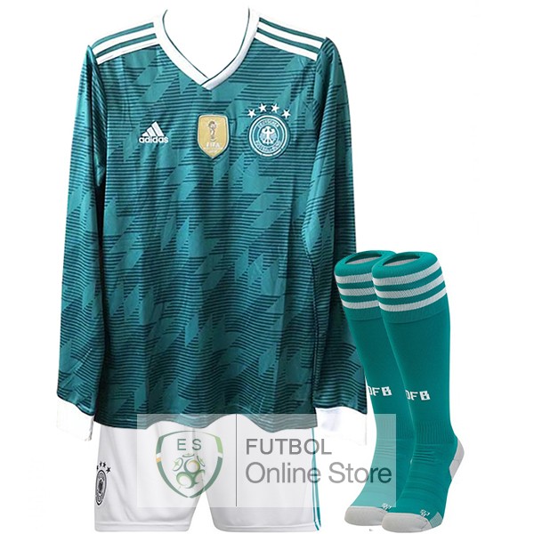 Camiseta Alemania 2018 Manga Larga Segunda (Pantalones+Calcetines)