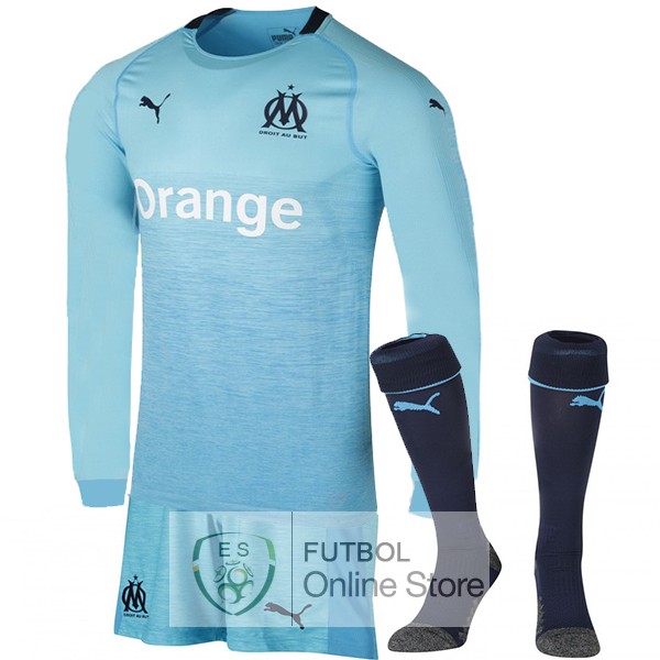 Camiseta Marseille 18/2019 Manga Larga Tercera (Pantalones+Calcetines)