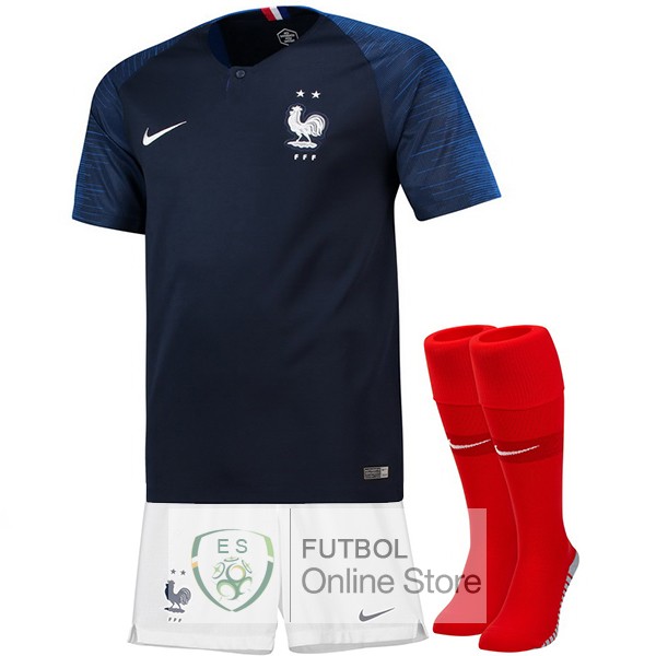 Camiseta Francia Championne du Monde 2018 Primera (Pantalones+Calcetines)