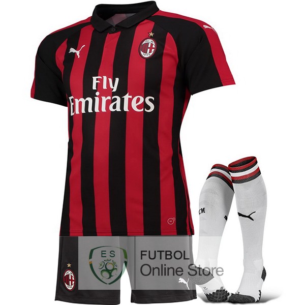 Camiseta AC Milan 18/2019 Primera (Pantalones+Calcetines)