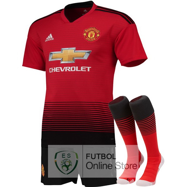 Camiseta Manchester United 18/2019 Primera (Pantalones+Calcetines)