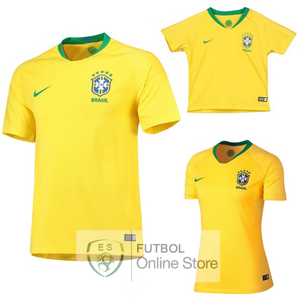 Camiseta Brasil 2018 Primera (Mujer+Ninos)