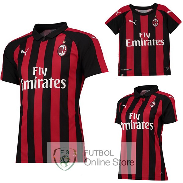 Camiseta AC Milan 18/2019 Primera (Mujer+Ninos)