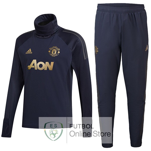 Camiseta Manchester united Chandal Ninos 18/2019 Azul Oro