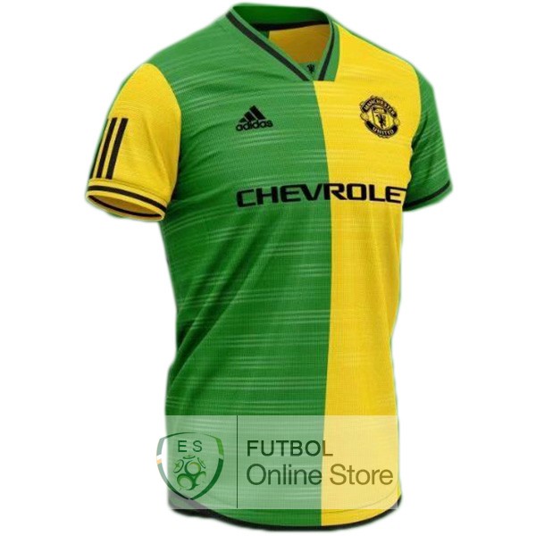 Concepto Camiseta Manchester United 19/2020 Amarillo Verde
