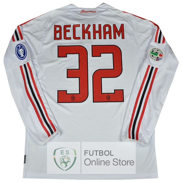 Retro Camiseta Beckham AC Milan 2008 2009 Manga Larga Beckham