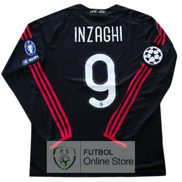 Retro Camiseta Inzaghi AC Milan 2009 2010 Manga Larga Tercera