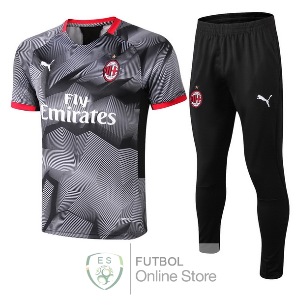 Entrenamiento AC Milan Conjunto Completo Gris Negro 18/2019