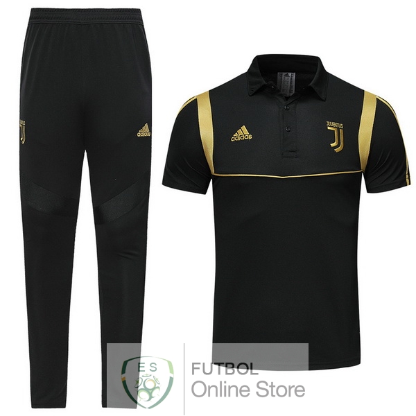 Polo Conjunto Completo Juventus Negro Amarillo 19/2020