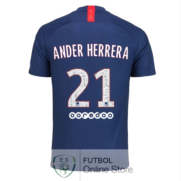 Camiseta Ander Herrera Paris Saint Germain 19/2020 Primera