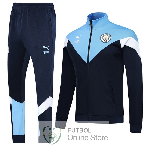 2019/20 Azul Blanco Chaqueta Ensemble Complet Manchester City 2019/20 Azul Blanco Chaqueta Ensemble Complet Manchester City