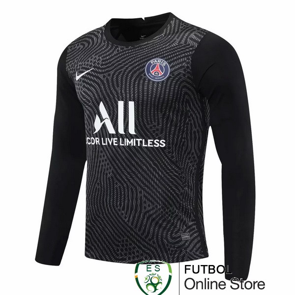 Camiseta Paris Saint Germain 20/2021 Manga Larga Portero Negro