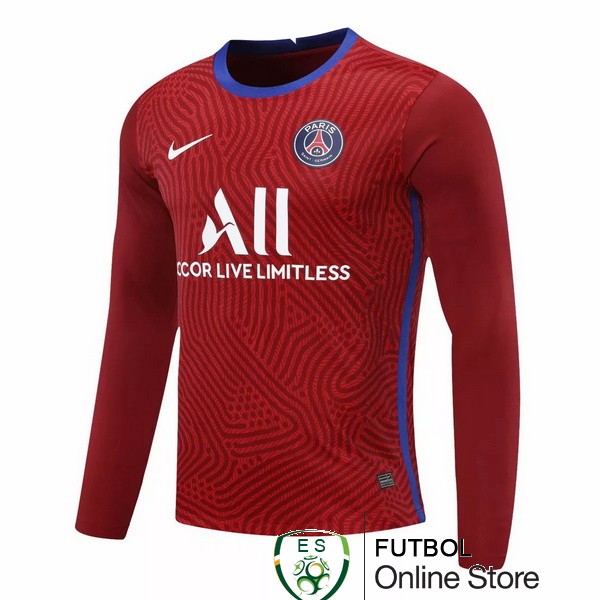 Camiseta Paris Saint Germain 20/2021 Manga Larga Portero Rojo