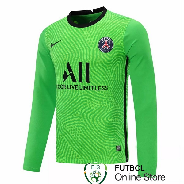 Camiseta Paris Saint Germain 20/2021 Manga Larga Portero Verde