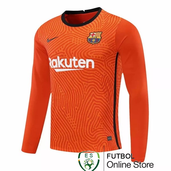 Camiseta Barcelona 20/2021 Manga Larga Portero Naranja