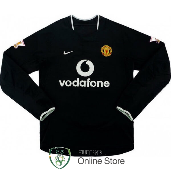 Retro Camiseta Manchester United 2003 2005 Manga Larga Segunda