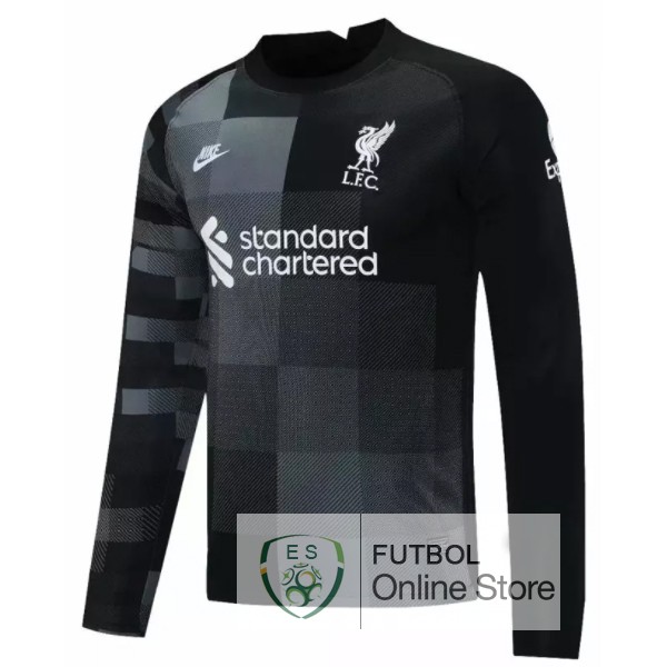 Camiseta Liverpool 21/2022 Manga Larga Portero Negro
