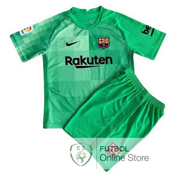 Camiseta Barcelona Ninos 21/2022 Portero Verde