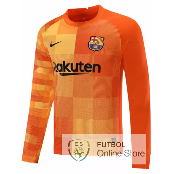 Camiseta Barcelona 21/2022 Manga Larga Portero Naranja