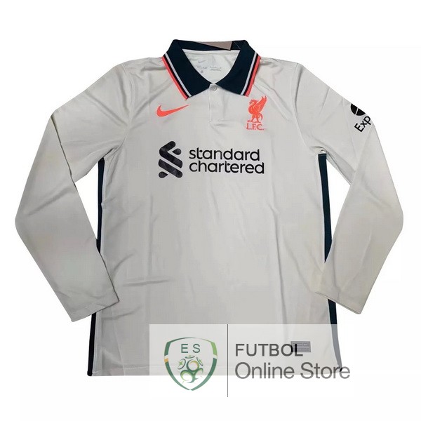 Camiseta Liverpool 21/2022 Manga Larga Segunda