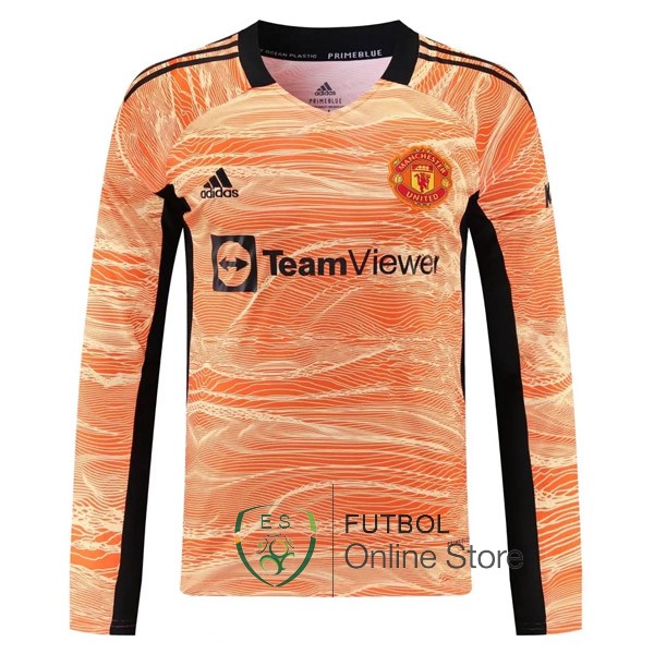 Camiseta Manchester United 21/2022 Manga Larga Portero Naranja