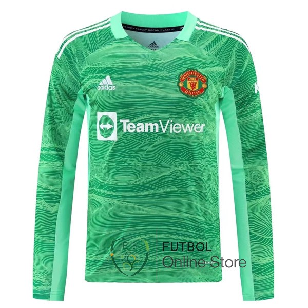 Camiseta Manchester United 21/2022 Manga Larga Portero Verde