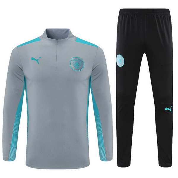 Camiseta Manchester City Chandal Ninos 21/2022 Gris Negro Verde