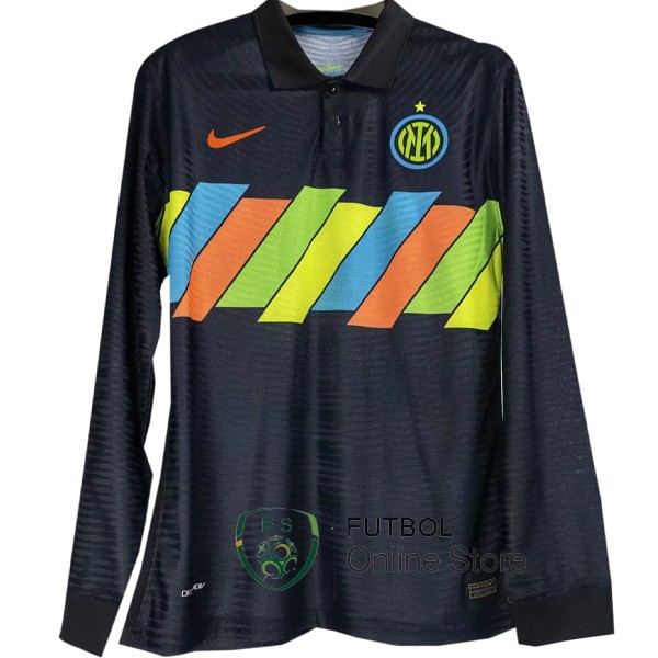 Camiseta Inter Milan 21/2022 Manga Larga Segunda