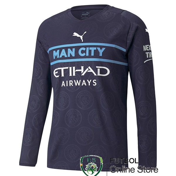 Camiseta Manchester City 21/2022 Manga Larga Tercera