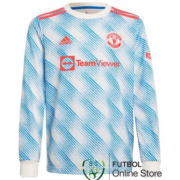 Camiseta Manchester United 21/2022 Manga Larga Segunda