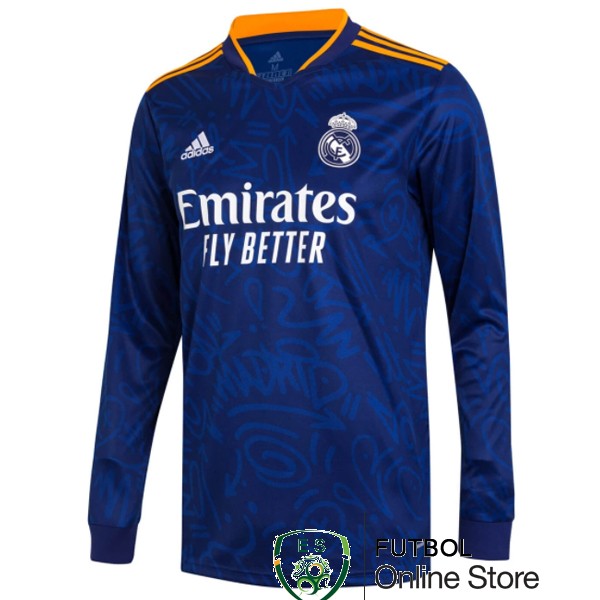 Camiseta Real Madrid 21/2022 Manga Larga Segunda