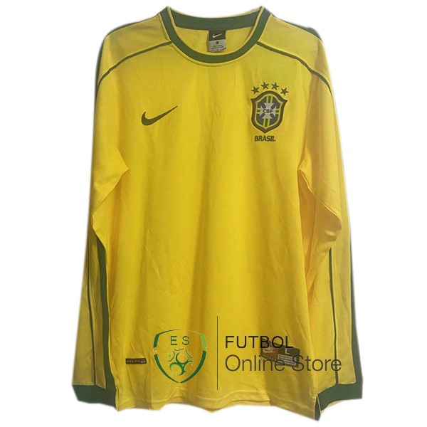 Retro Camiseta Manga Larga Brasil 1998 Primera